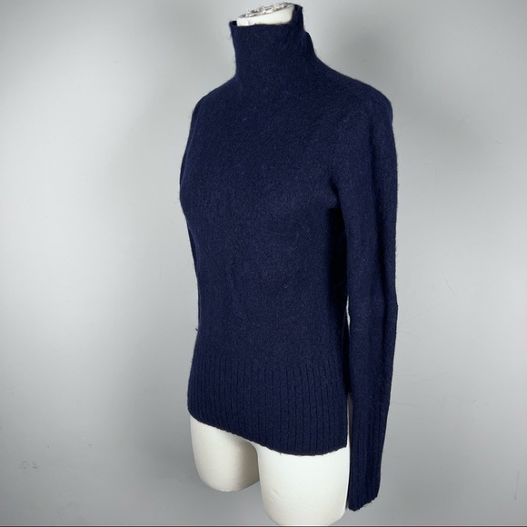 EUC - Madewell, Inland Rolled Turtleneck Dark Blue Sweater in Coziest Yarn, XS - Picture 4 of 15